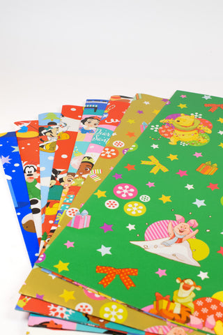 Fogli Carta Regalo Disney Natale cm 70x100 - Set 8 pz