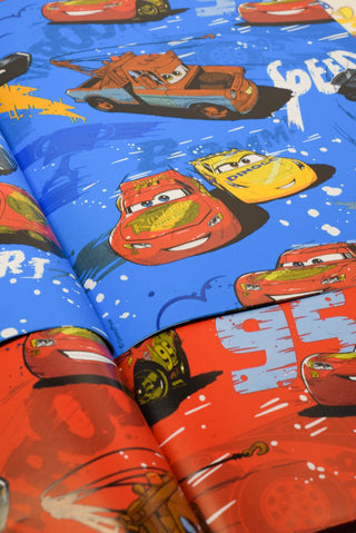 carta regalo rossa e blu disney cars