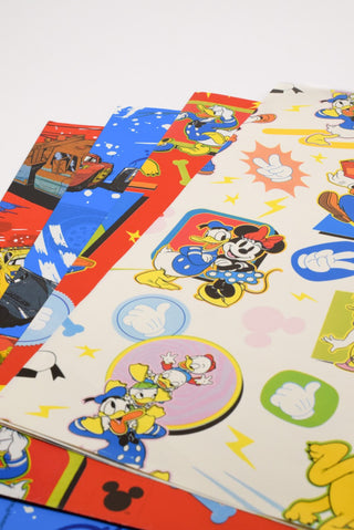 set carta regalo disney cars e mickey & friends, rossa blu e bianca