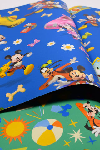 set carta regalo mickey e pluto, verde e blu