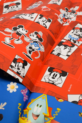 carta regalo disney minnie e mickey, rossa e blu