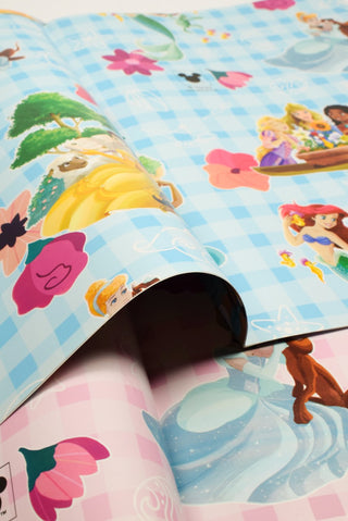 set carta regalo disney principesse azzurra e rosa quadrati