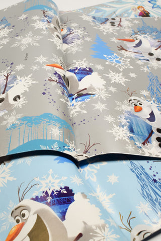 carta regalo frozen Olaf argento e azzurra