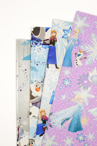 carta regal frozen, set argento e rosa