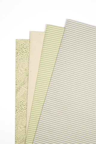 Carta regalo ecologica carta erba verde salvia e azzurro