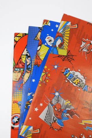 carta regalo spiderman e avengers rossa e blu
