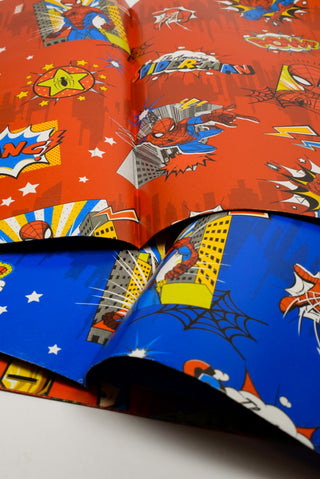 carta regalo spider-man rossa e blu