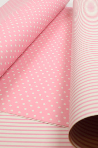 carta regalo rosa righe e pois