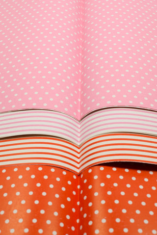 carta regalo pois e righe rosse e rosa
