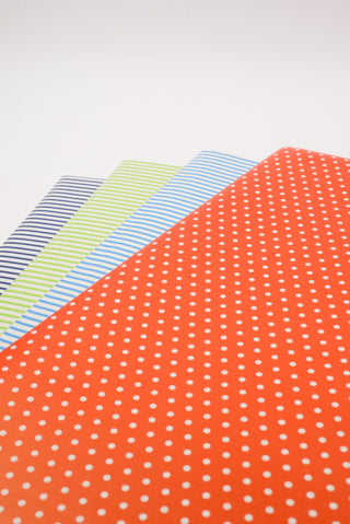 carta regalo pois rossi, righe blu, verde e azzurre