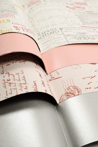 carta regalo vintage e perlage bianca, rosa e argento