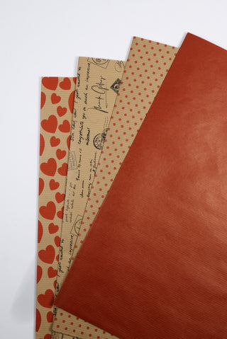 carta da regalo kraft e rossa san valentino