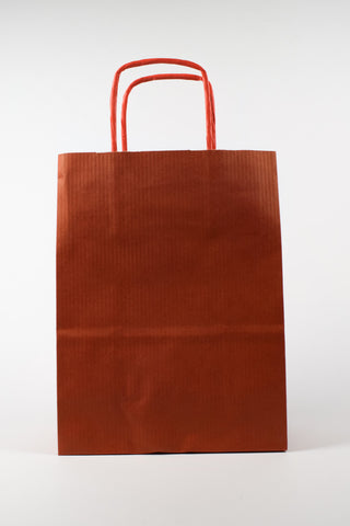 Borse carta rosse grandi 26x12x36 manico ritorto - 25 pz