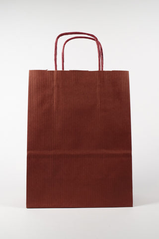 Borse carta bordeaux grandi 26x12x36 manico ritorto - 25pz