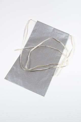 Rex Pack® argento con nastro rafia bianco 26x40 cm - Set 4pz
