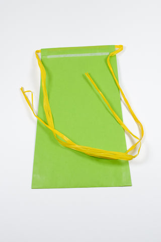 Rex Pack® verde con nastro rafia giallo 36x50 cm - Set 4 pz