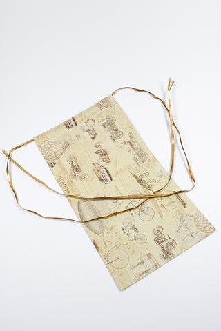 Rex Pack® sacchetto regalo vintage biciclette rafia 20x35 - Set 4 pz