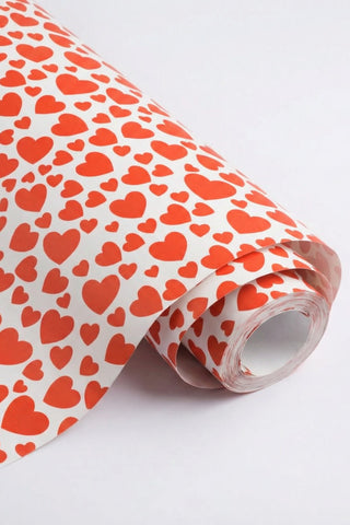 rotolo carta regalo bianca con cuori rossi san valentino