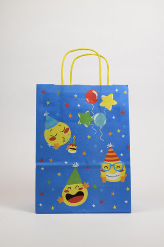 Borse carta Emoticon Compleanno 16x8x21 cm - Set 5 pz