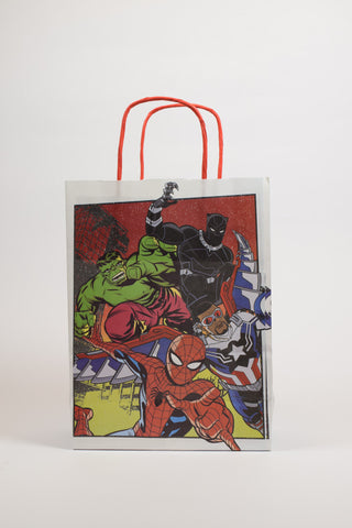 Borse Regalo Marvel Avengers Spider-Man, Hulk e Black Panther 16x8x21 - Set 5 pz