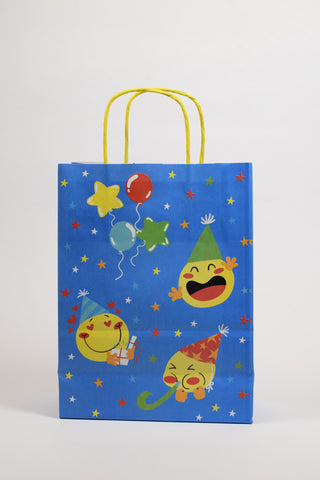 Borse carta Emoticon Compleanno 26x12x36 cm - Set 5 pz