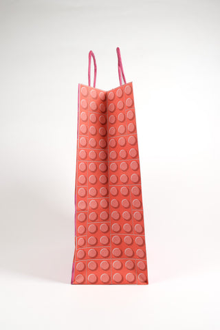 Borse carta mattoncini rosa fucsia 36x12x41 cm - Set 5 pz