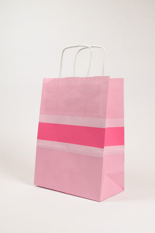 Borsa Regalo Carta Bicolor Rosa 26x12x36 cm - Set 5 pz
