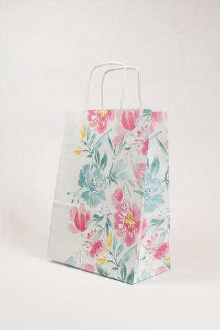 Borse Regalo Carta Fiori Rosa 36x12x41 cm - Set 5 pz