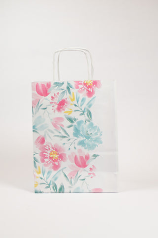 Borse Regalo Carta Fiori Rosa 36x12x41 cm - Set 5 pz