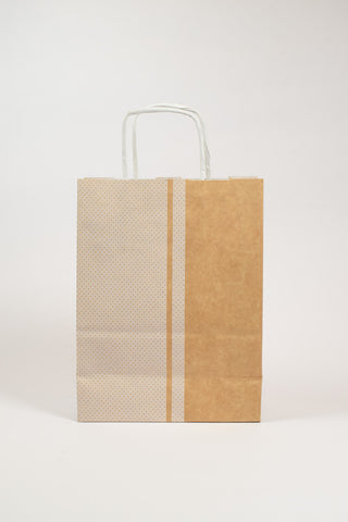 Borse Regalo Carta Kraft Bianco Pois 16x8x21 - Set 5 pz