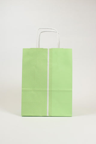 Borse Regalo Carta Verde Millepunti Oro 16x8x21 - Set 5 pz