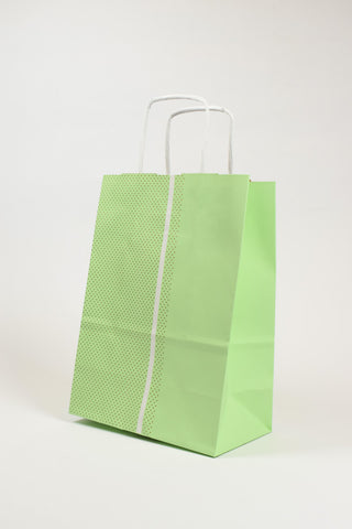 Borse Regalo Carta Verde Millepunti Oro 26x12x36 - Set 5 pz