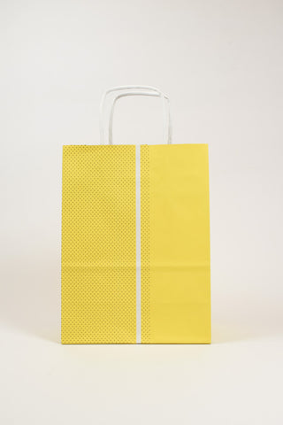 Borse Regalo Carta Giallo Millepunti Oro 26x12x36 - Set 5 pz