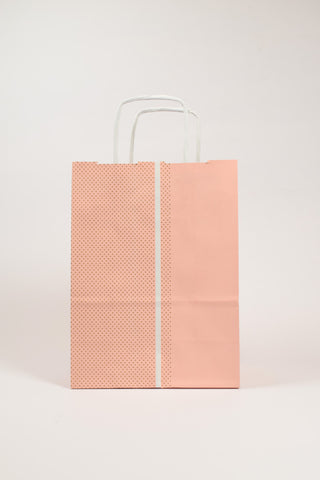 Borse Regalo Carta Rosa Millepunti Oro 26x12x36 - Set 5 pz