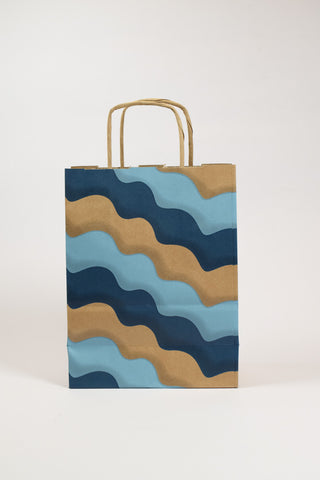 Borse Regalo Carta Kraft Onde 16x8x21 - Set 5 pz