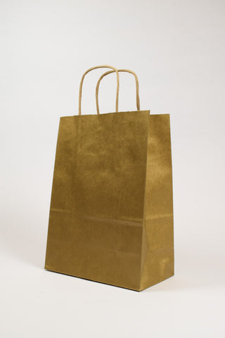 Borse Regalo Carta Oro Scuro Elegante 16x8x21 - Set 5 pz