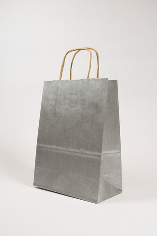 Borse Regalo Carta Argento Elegante 26x12x36 - Set 5 pz