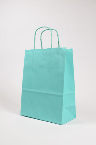 Borse Regalo Carta Verde Acqua Tiffany 26x12x36 - Set 5 pz