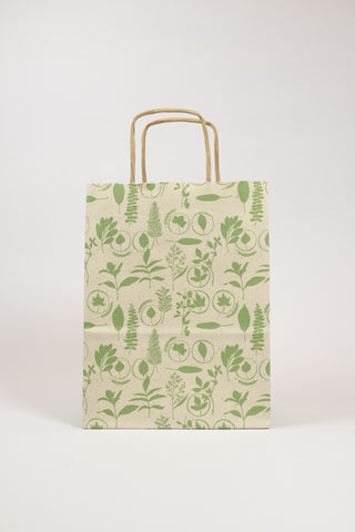 Borse Regalo Carta Erba Botanica 100% 16x8x21 - Set 5 pz